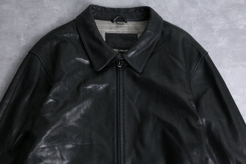 "St. John's Bay" black single lamb leather jacket