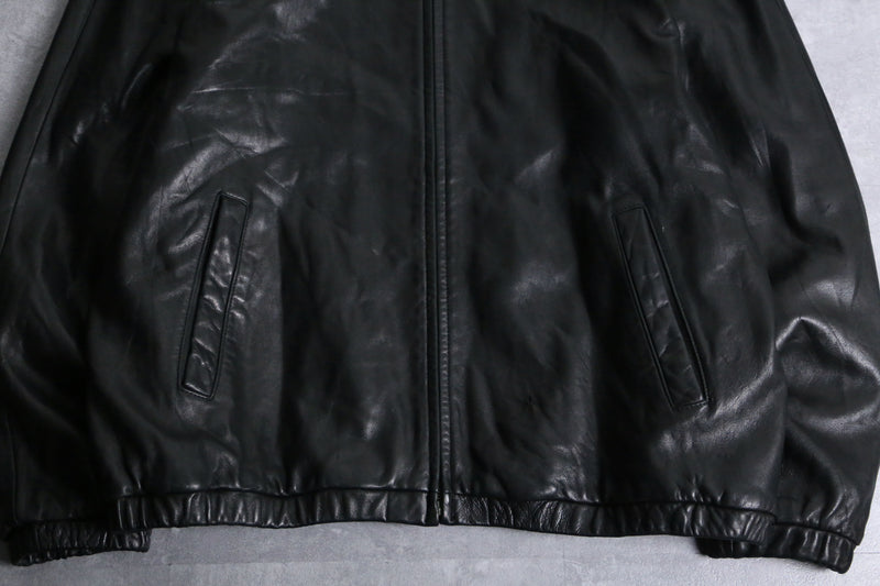 "St. John's Bay" black single lamb leather jacket