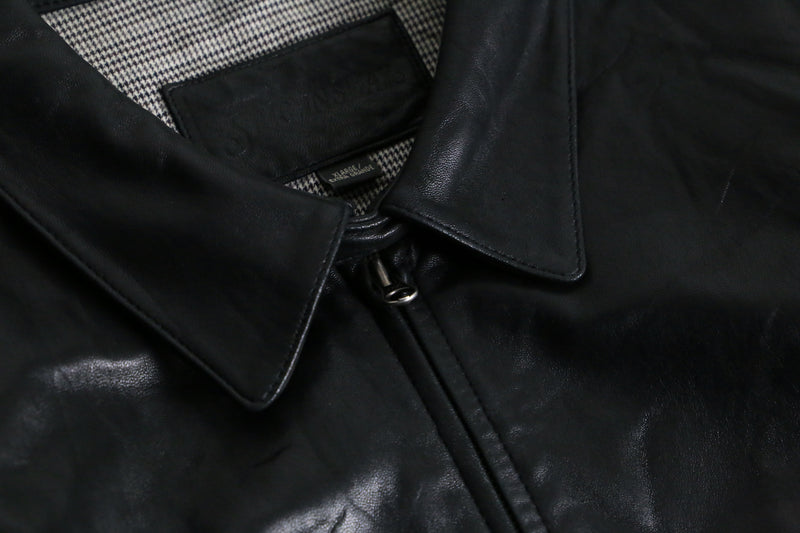 "St. John's Bay" black single lamb leather jacket