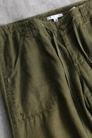 2000s olive linen baggy easy pants
