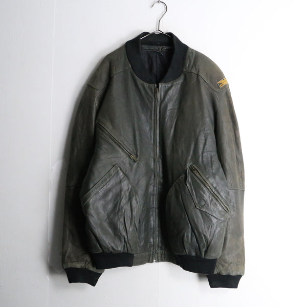 90s Genuine leather bomber jkt