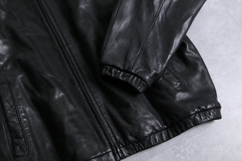 "St. John's Bay" black single lamb leather jacket