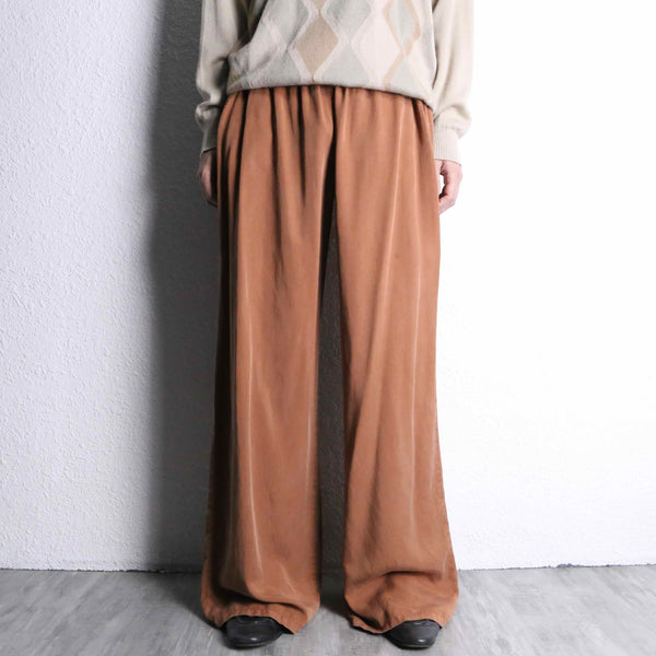 light brown lyocel wide easy pants