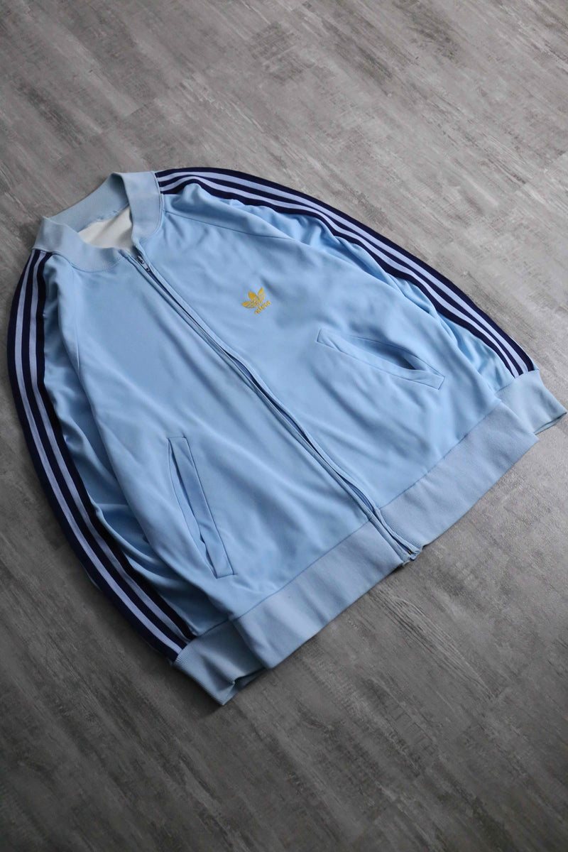 1970s vintage adidas ATP light blue jog top