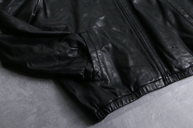 "St. John's Bay" black single lamb leather jacket