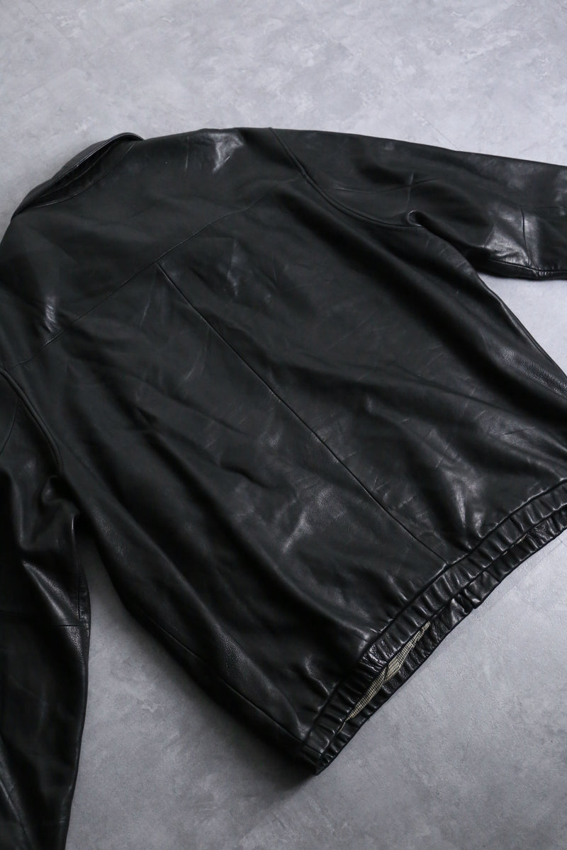 "St. John's Bay" black single lamb leather jacket