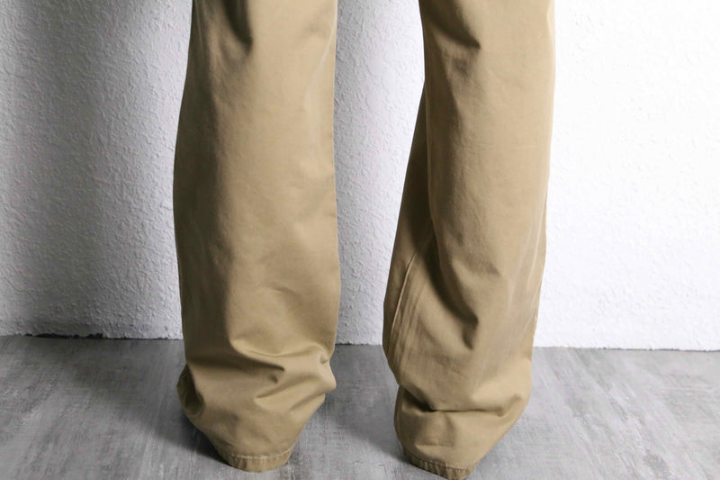 BURBERRY LONDON” sand beige cotton twill straight pants
