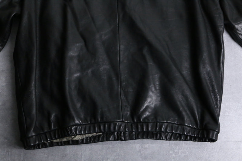 "St. John's Bay" black single lamb leather jacket