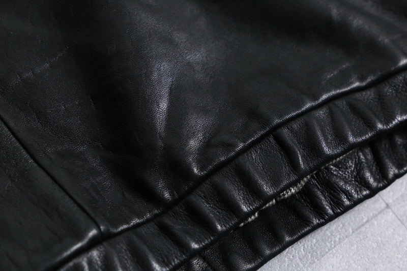 "St. John's Bay" black single lamb leather jacket