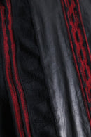 “BAGAZIO” leather panel 3d knit sweater