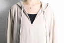 ivory linen skipper hoodie shirt