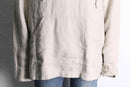 ivory linen skipper hoodie shirt