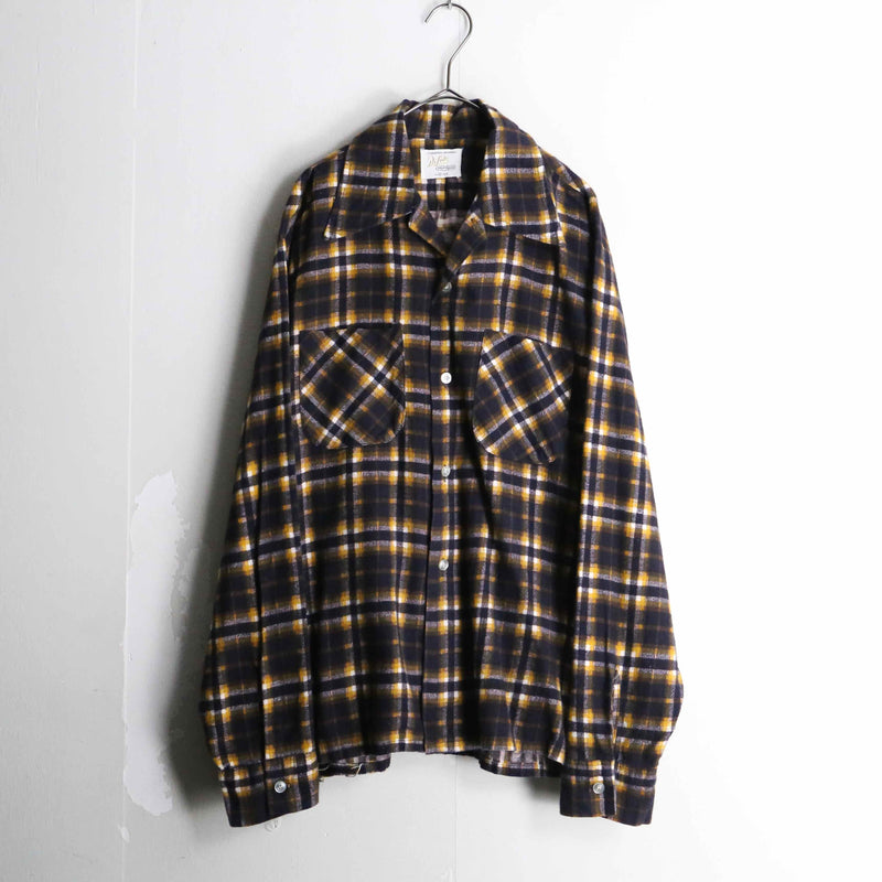 70's vintage wool flannel check shirt