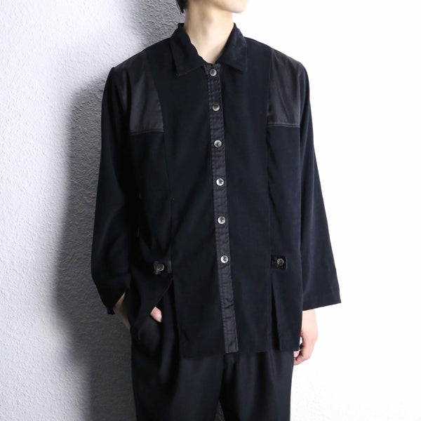 black color switch design poly shirt