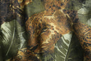 feline mix pattern silk blouso￼