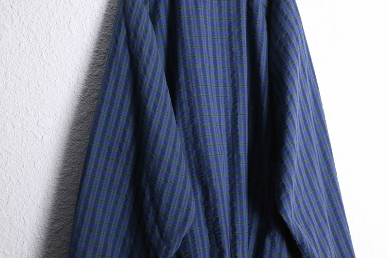 navy check reversible blouson