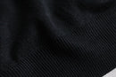 “BAGAZIO” leather panel 3d knit sweater