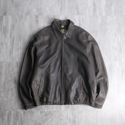 “COLUMBIA” dark brown real leather jacket