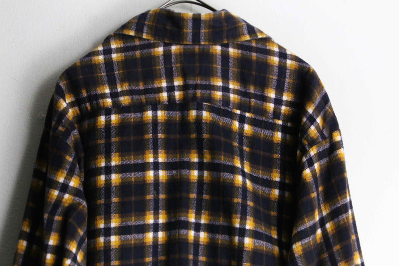 70's vintage wool flannel check shirt