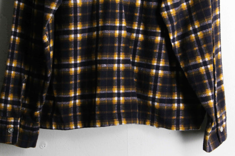 70's vintage wool flannel check shirt