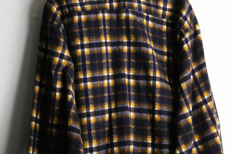 70's vintage wool flannel check shirt