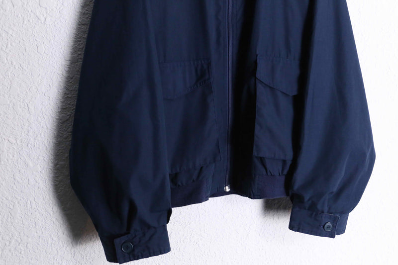 navy check reversible blouson