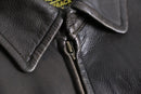 “COLUMBIA” dark brown real leather jacket
