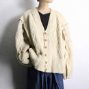 “Re:make”layered cable knit cardigan