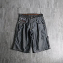 2000s SANCEZZ baggy metallic denim shorts