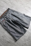 2000s SANCEZZ baggy metallic denim shorts