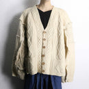 “Re:make”layered cable knit cardigan