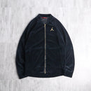 "JORDAN"black velour raglan sleeve zip-up jacket