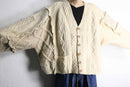 “Re:make”layered cable knit cardigan