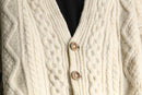 “Re:make”layered cable knit cardigan