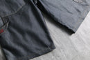 2000s SANCEZZ baggy metallic denim shorts