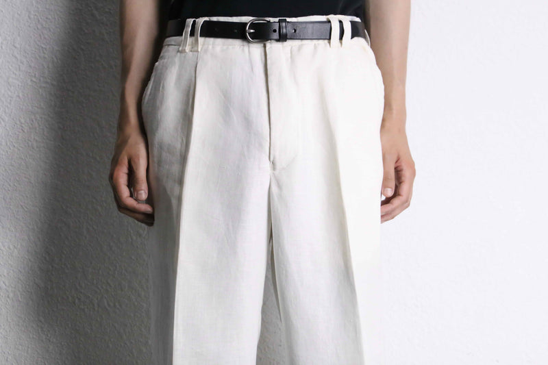 SUNSEA LINEN WIDE STRAIGHT PANT ホワイト 2 white linen wide straight easy pants