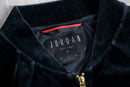 "JORDAN"black velour raglan sleeve zip-up jacket