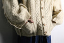 “Re:make”layered cable knit cardigan