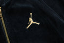 "JORDAN"black velour raglan sleeve zip-up jacket