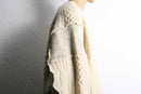 “Re:make”layered cable knit cardigan