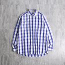 “PIERRE CARDIN” blue plaid check shirt