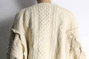 “Re:make”layered cable knit cardigan