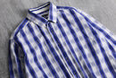 “PIERRE CARDIN” blue plaid check shirt