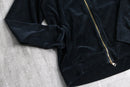 "JORDAN"black velour raglan sleeve zip-up jacket
