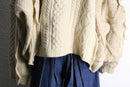 “Re:make”layered cable knit cardigan