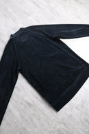 "JORDAN"black velour raglan sleeve zip-up jacket