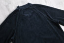 "JORDAN"black velour raglan sleeve zip-up jacket