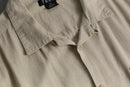 1990s linen×rayon open collar shirt