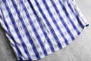 “PIERRE CARDIN” blue plaid check shirt