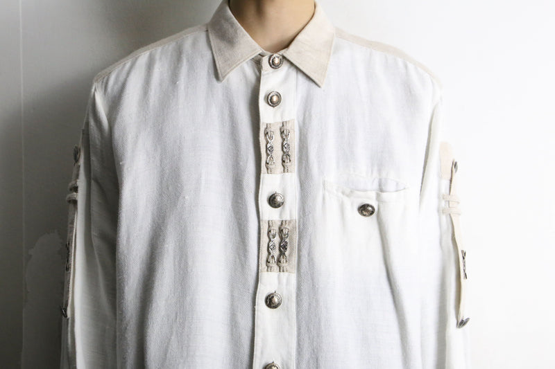 bit design cotton×linen tyrolean shirt